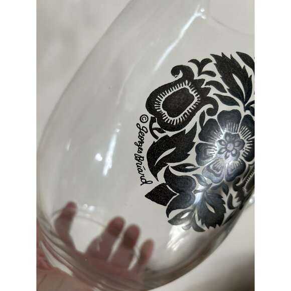 Large Vintage Georges Briard Town and Country Glass Pitcher, 96 oz. Ice Lip EUC - Picture 4 of 8